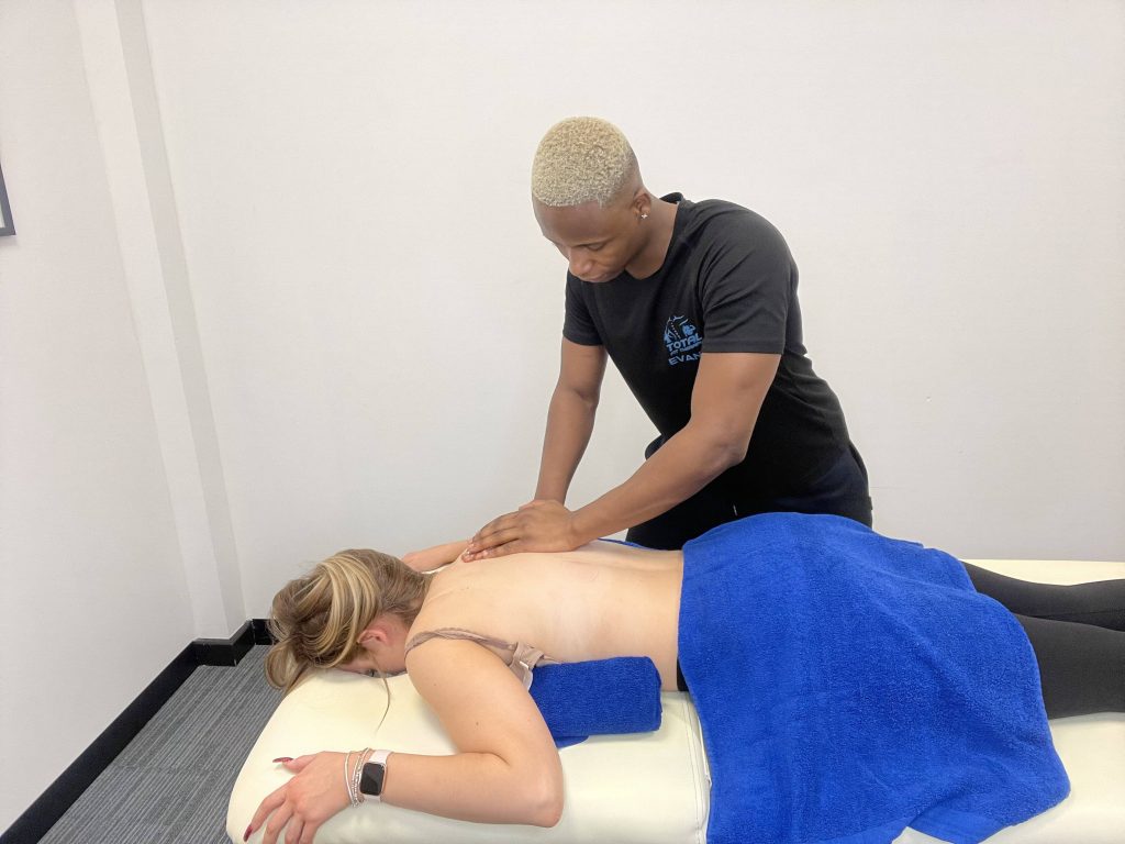 Image of someone having a massage at total fit therapy